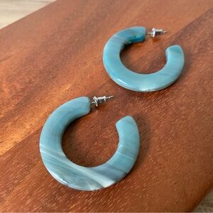 Machete Kate Hoops Italian Acetate Earrings in Jadeite